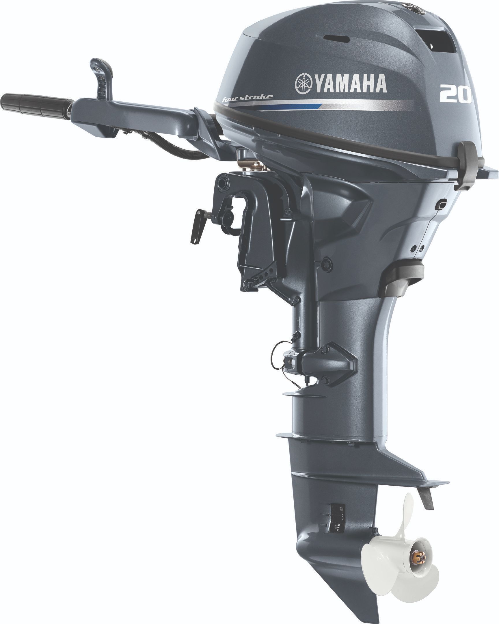 F20LMHB Yamaha Portable Four Stroke 20 HP Long Shaft, Tiller Handle, Mechanical Trim & Tilt System, Battery-Less EFI